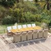 vidaXL Ensemble &agrave; manger de jardin coussins 13pcs R&eacute;sine tress&eacute;e Beige