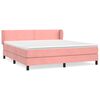 vidaXL Sommier &agrave; lattes de lit avec matelas Rose 160x200 cm Velours