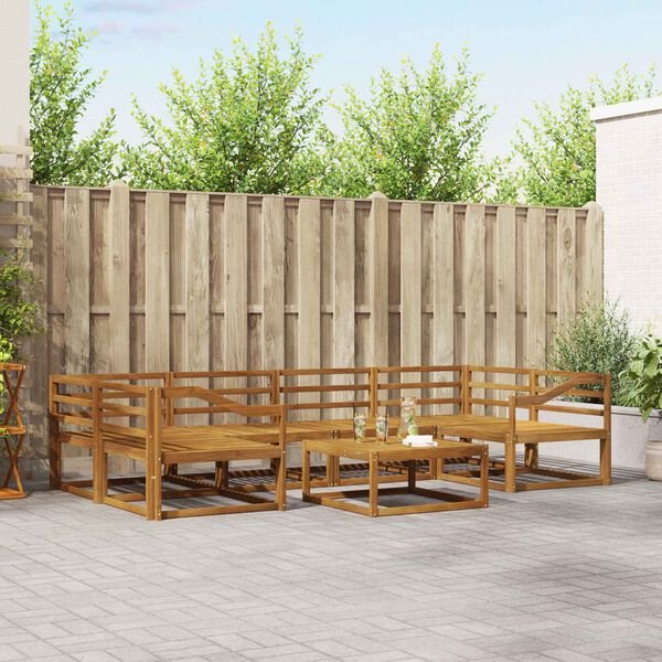 vidaXL Ensemble de canap&eacute;s d'ext&eacute;rieur 7 pcs Naturel