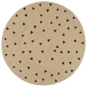 vidaXL Tapis fait à la main Jute avec imprimé à triangles 150 cm