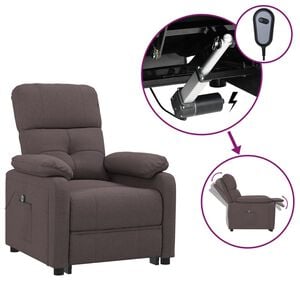 vidaXL Fauteuil inclinable &eacute;lectrique Marron fonc&eacute; Tissu