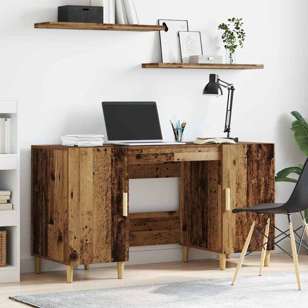 vidaXL Bureau Bois Ancien 140 x 50 x 75 cm Bois d'ingénierie