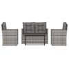 vidaXL Mobilier d'ext&eacute;rieur 4 pcs avec coussins R&eacute;sine tress&eacute;e Gris