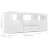 vidaXL Meuble TV Blanc brillant 120x30x50 cm Bois d'ingénierie