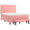 vidaXL Sommier &agrave; lattes de lit avec matelas Rose 140x200 cm Velours