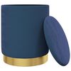 vidaXL Tabouret de rangement rond Bleu Velours 31 x 37 cm