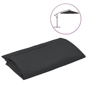 vidaXL Tissu de remplacement pour parasol d&eacute;port&eacute; noir 300 cm