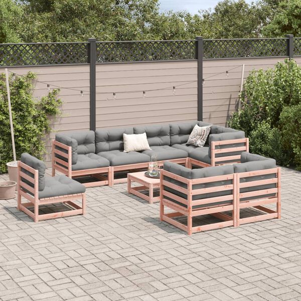 vidaXL Salon de jardin 9 pcs bois massif sapin de douglas