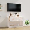 vidaXL Meuble TV Blanc 90x40x60 cm Bois de pin massif