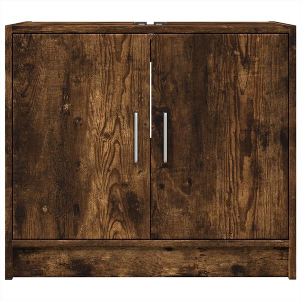 vidaXL Armoire de lavabo chêne fumé 63x29x55 cm bois d'ingénierie