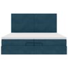 vidaXL Cadre de lit ottoman avec matelas bleu fonc&eacute; 200x200 cm velours