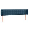 vidaXL T&ecirc;te de lit avec oreilles Bleu fonc&eacute; 183x23x78/88 cm Velours