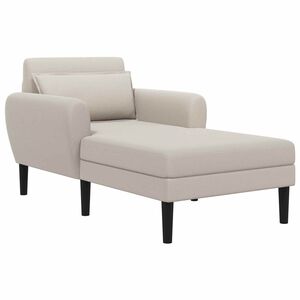 vidaXL Chaise longue Avoine Velours granuleux