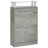 vidaXL Armoire &agrave; chaussures Gris b&eacute;ton 63x24x104 cm Bois d'ing&eacute;nierie
