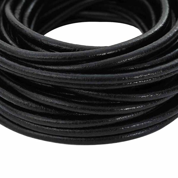 vidaXL Corde en Cuir Noir &Oslash;4 mm x 5 m Cuir