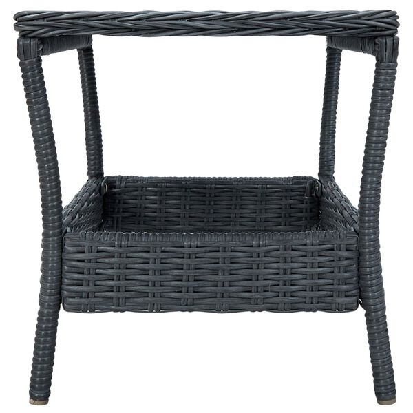 vidaXL Table de jardin Gris foncé 45x45x46,5 cm Résine tressée