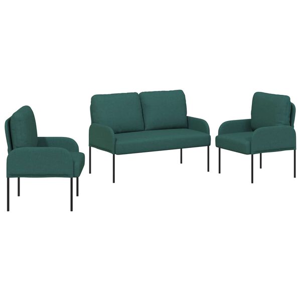 vidaXL Ensembles de canap&eacute;s 3 pcs Vert fonc&eacute; 115 x 56 x 80 cm