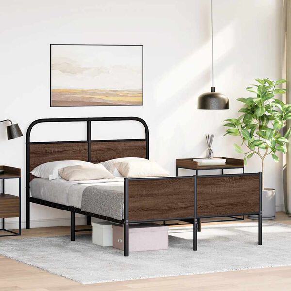 vidaXL Cadre de lit sans matelas 120x190 cm chêne marron