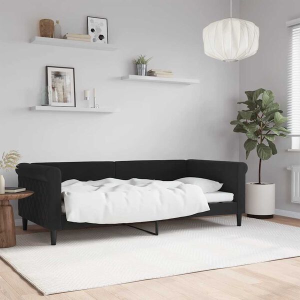 vidaXL Lit de repos sans matelas noir 90x190 cm velours