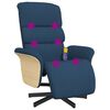 vidaXL Fauteuil inclinable de massage avec repose-pieds bleu tissu