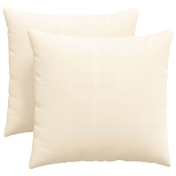vidaXL Coussins de canapé 2 pcs Crème 45 x 45 cm