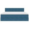 vidaXL Lit de Rangement avec matelas Bleu fonc&eacute; 180 x 200 cm Velours