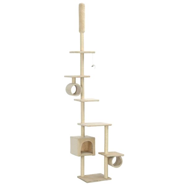 vidaXL Arbre &agrave; chat avec griffoirs en sisal 260 cm Beige