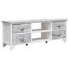 vidaXL Meuble TV Blanc et gris 108x30x40 cm Bois de Paulownia solide
