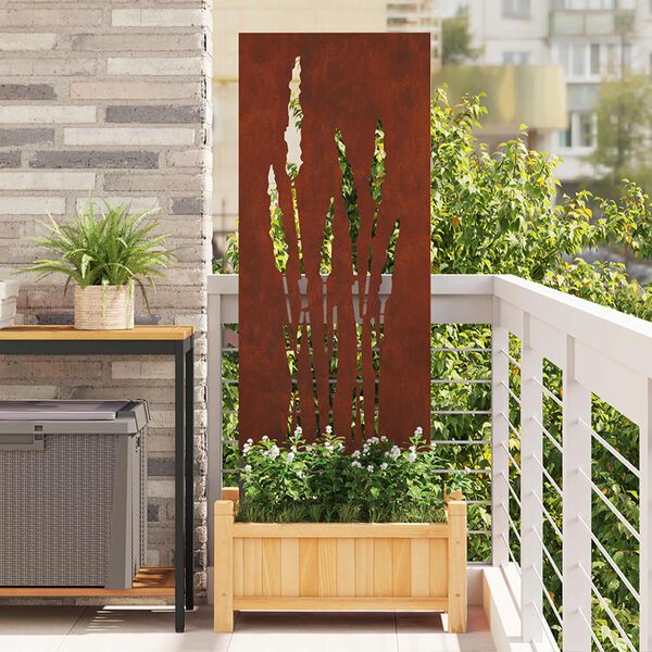 vidaXL &Eacute;cran de confidentialit&eacute; de jardin Floral Rouill&eacute; 50 x 140 cm