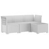vidaXL Canap&eacute; de jardin 4 places style rotin PP Blanc