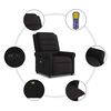 vidaXL Fauteuil de massage inclinable &eacute;lectrique Noir Tissu