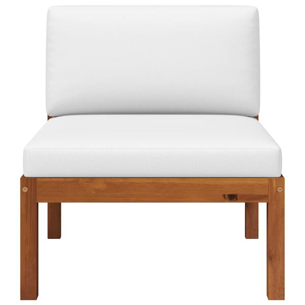 vidaXL Canapé de jardin central avec coussins en bois d'acacia et corde