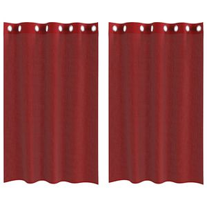 vidaXL Rideaux en voile avec &oelig;illets 2 pcs rouge bordeaux