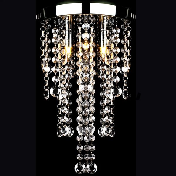 vidaXL Plafonnier avec perles de cristal Blanc M&eacute;tal