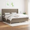 vidaXL Sommier &agrave; lattes de lit avec matelas Taupe 200x200 cm Tissu