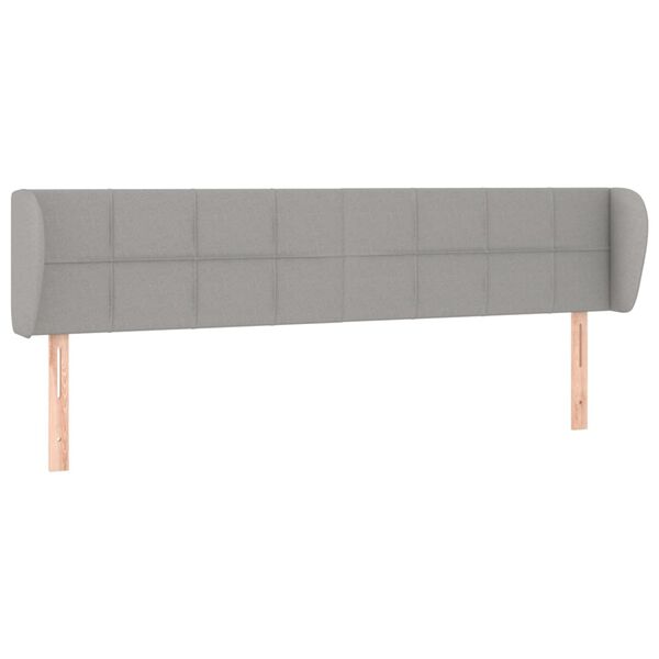 vidaXL T&ecirc;te de lit avec oreilles Gris clair 163x23x78/88 cm Tissu