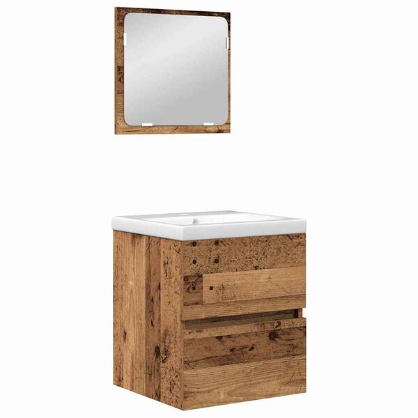 vidaXL Ensemble de mobilier de salle de bain avec tiroir 2 pcs