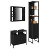 vidaXL Ensemble de mobilier de salle de bain 3 pcs Ch&ecirc;ne noir