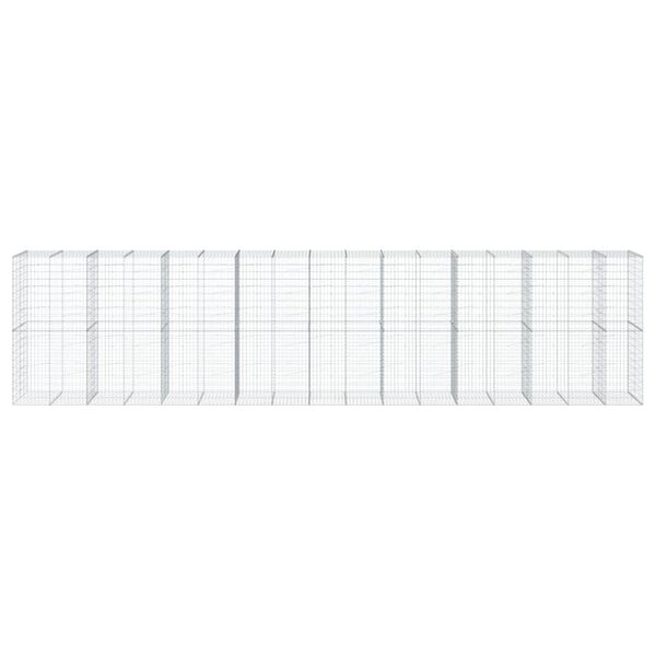 vidaXL Panier gabion avec couvercle 850x100x200 cm fer galvanisé