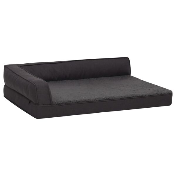 vidaXL Matelas de lit ergonomique de chien 75x53 cm Polaire Noir