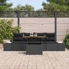 vidaXL Ensemble de canap&eacute; de jardin 5 pcs Noir Poly rotin