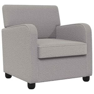 vidaXL Fauteuil Gris clair Fausse laine d'agneau