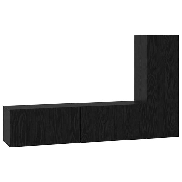 vidaXL Ensemble meuble TV 3 pcs Chêne noir Bois d'ingénierie