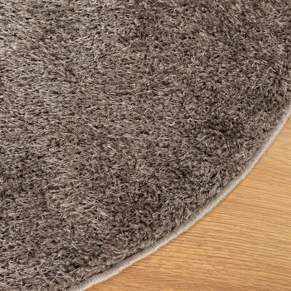 vidaXL Tapis ISTAN &agrave; poils longs aspect brillant gris &Oslash; 160 cm