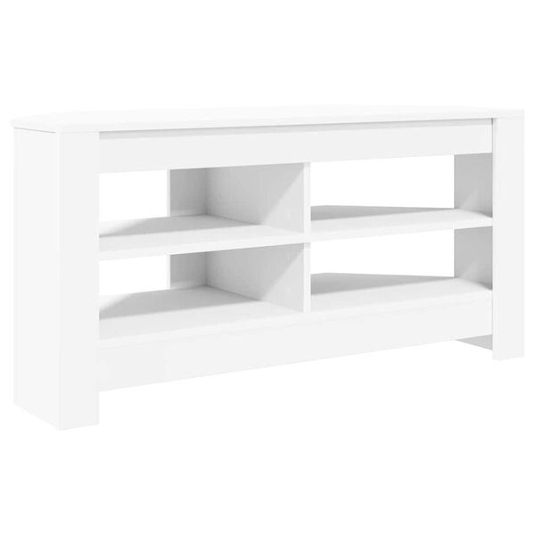 vidaXL MeubleTVd'Angle Blanc 102 x 40,5 x 45 cm Bois d'ing&eacute;nierie