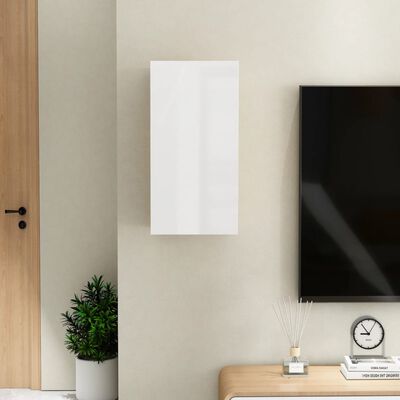 vidaXL Meuble TV Blanc brillant 30,5x30x60 cm Bois d’ingénierie