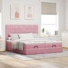 vidaXL Cadre de lit ottoman avec matelas rose 160x200 cm velours