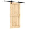 vidaXL Porte coulissante Naturel et noir 95 x 210 cm