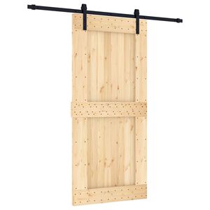 vidaXL Porte coulissante Naturel et noir 95 x 210 cm
