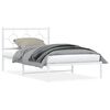 vidaXL Cadre de lit m&eacute;tal sans matelas et t&ecirc;te de lit blanc 107x203 cm